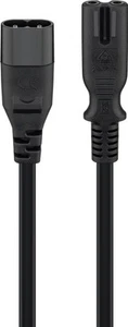 Goobay 97201 Verlängerungskabel C7/C8, 2 m, Schwarz, Schwarz - Gerätestecker C8  - Afbeelding 1 van 1
