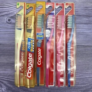 6 Colgate Plus VTG Toothbrush Diamond 27 Full Head Ultra Fit Bi-Level Bristles - Picture 1 of 12
