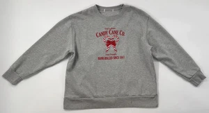 Sudadera Navidad Mujer XL Pullover Bastón de Caramelo Gris Bordado Acogedor Vacaciones - Imagen 1 de 11