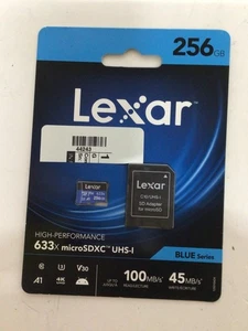 Carte mémoire microSDXC haute performance Lexar 633x 256 Go avec adaptateur (44243) - Photo 1 sur 3