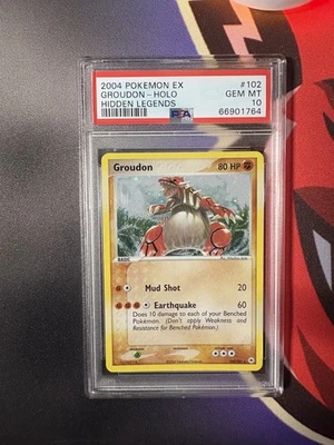 2004 POKEMON EX HIDDEN LEGENDS #102 GROUDON-HOLO PSA 10 - Image 1 of 2