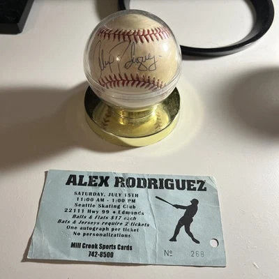 ALEX RODRIGUEZ AROD Signed Autographed Baseball MLB COA MARINERS YANKEES HOF - Image 1 of 4
