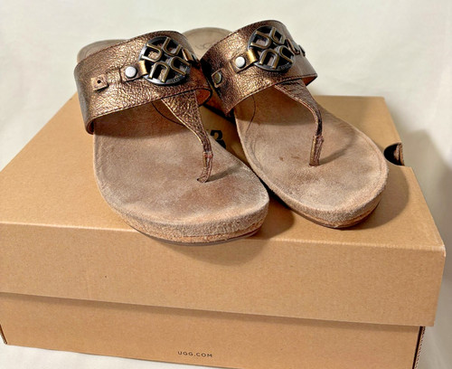 Sandali UGG Zeppa in sughero bronzo taglia 6 (H109)