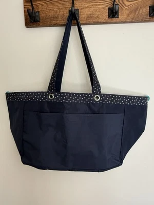 Bolso de Mano Thirty-One Suave Utilitario Azul Marino Dancing Dot Bag Foto 1 de 4