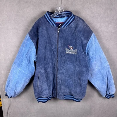 ProPlayer Mens XL Tennessee Titans NFL SUEDE LEATHER Varsity Jacket Coat Vintage - Image 1 of 4