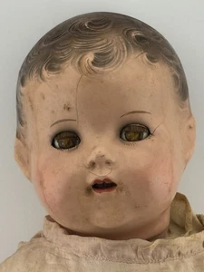 Muñeca bebé vintage años 30 20" composición/tela SleepEye hoyuelos en ropa interior vintage - Imagen 1 de 17