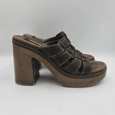 Y2K Vintage 90s BONGO Chunky Platform Heels Size 6 M Brown Sandal See All Photos - Image 1 of 4