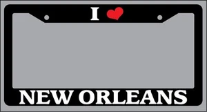 Black License Plate Frame "I Heart New Orleans" Auto Accessory Novelty 2408 - Picture 1 of 1