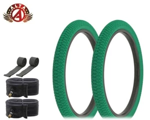 Alta Performance BMX BICYCLE 20"x 1.95" X-PERFORMER FREESTYLE GREEN TIRE 6PC SET - Picture 1 of 1