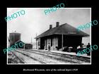 OLD 6 X 4 HISTORIC PHOTO OF BIRCHWOOD WISCONSIN VIEW OF THE RAILROAD DEPOT c1920