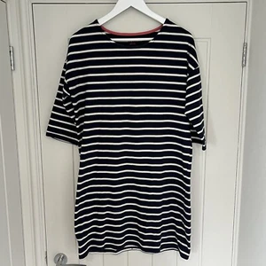 Boden Women’s Navy Striped 3/4 Sleeve Cotton Shift Dress Size 12L - Picture 1 of 5