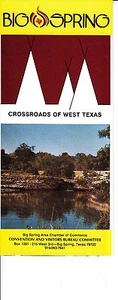 Folleto vintage fotos a color Big Spring "Crossroads of West Texas" - Imagen 1 de 2