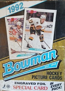 1992 Bowman Hockey Wax Box 36 unopened packs SURPLUS INVENTORY - Picture 1 of 5