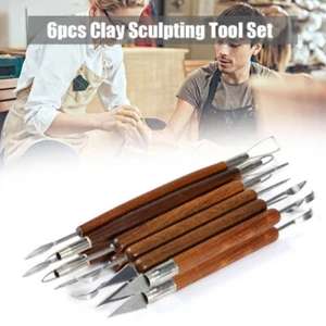 6Pcs Clay Sculpting Set Wax Carving Pottery Tools Shapers Polymer Modeling NEW - Picture 1 of 11
