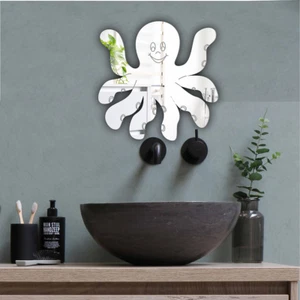 Bathroom Vanity Acrylic Mirror Octopus Shape Shatter Resistant Wall Decor No DIY - Bild 1 von 5
