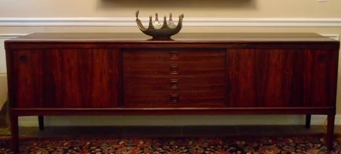 Mid Century Modern Brazilian Rosewood sideboard by Bramin, H.W Klein design Cover