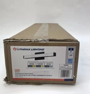 Iluminación Lithonia 21,44 pulgadas Barra de luz de tocador LED de bronce color de luz conmutable Foto 1 de 3