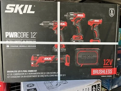 BRAND NEW SKIL Power Core 12V Brushless 5-Tool Combo Kit Model #CB7368A-20 - Image 1 of 2