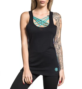 AMERICAN FIGHTER Women's TANK EMERALD Tee Biker - Picture 1 of 3