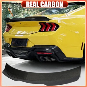 REAL CARBON Rear Trunk Spoiler Tail Wing Fit For Ford Mustang Dark Horse 2024UP - Picture 1 of 17