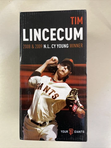 2010 TIM LINCECUM 2008 & 2009 NL CY YOUNG BOBBLEHEAD SF GIANTS SGA NIB REAL HAIR Cover