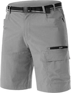 TACVASEN Men's Summer Outdoor Shorts Quick Dry Cargo Casual 34, Light Grey - Picture 1 of 7