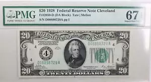 1928 $20 Federal Reserve Note, Cleveland, OH., PCGS CU-67 PPQ., GFRB003 - Picture 1 of 2
