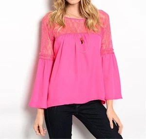 Top campesino de encaje ""fucsia/oro"" para damas-RT-8 CN223093 - Imagen 1 de 2