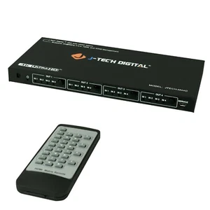 J-Tech Digital 4x4 HDMI Matrix Switch 1080P Downscaler HDCP2.2 EDID w IR Remote  - Picture 1 of 6