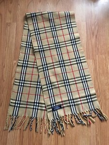 BURBERRY Vintage England Nova Check 100% Cashmere Scarf