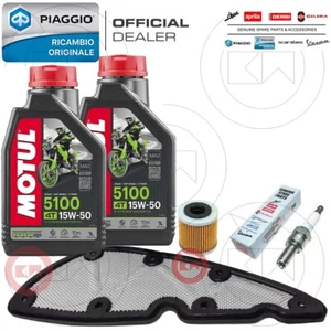 KIT TAGLIANDO BEVERLY 350 ORIGINALE PIAGGIO OLIO 15W50 FILTRO ARIA CANDELA - Imagen 1 de 5