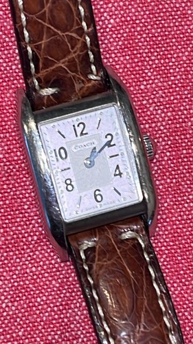 Orologio COACH 0241 Swiss Quartz Donna Acciaio Inox Tank Batteria Nuova