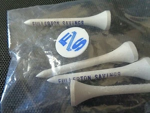 RARE FULLERTON SAVINGS CALIFRNIA-GOLF TEES, BALL MARKER-VTG. ๐ - Picture 1 of 2