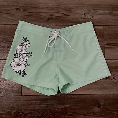 Pantalones cortos de natación Island Girl para mujer talla 7 verde menta tropical floral Foto 1 de 4