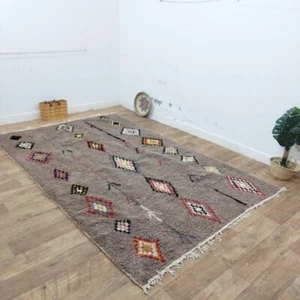Moroccan berber Handmade Rug 6x10 Ft Luxurry Wool Bedroom Geometric Carpet - Picture 1 of 9