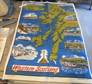 Vintage Western Scotland Kitchen Tea Towel Cotton, Made in Britain LNWT - Picture 1 of 2