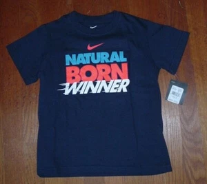 NEW with tags,Child's Size 6 Nike "Natural Born Winner" T-shirt,Navy blue,Unisex - Picture 1 of 5