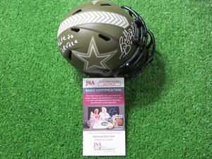 CASCO BILLY JOE DUPREE DALLAS VAQUEROS FIRMADO RIDDELL SALUDO AL SERVICIO JSA CERTIFICADO DE AUTENTICIDAD - Imagen 1 de 6