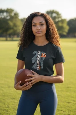 Women's Nike Black Cincinnati Bengals 2021 Nfl Playoffs Bound T Shirt Black XXL - Image 1 of 4