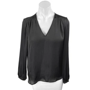 NEW Banana Republic Women's Black Long Sleeve V Neck Shirt Blouse Top Size S - Picture 1 of 4