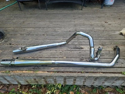 🔥2001 Harley ROAD KING выхлоп и глушитель BASSANI POWER CURVE ДВОЙНОЙ ВЫХЛОП 🔥 - Изображение 1 из 4