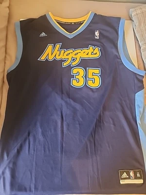 Camiseta Adidas NBA Denver Nuggets Kenneth Faried #35 azul para hombre talla XL Foto 1 de 4