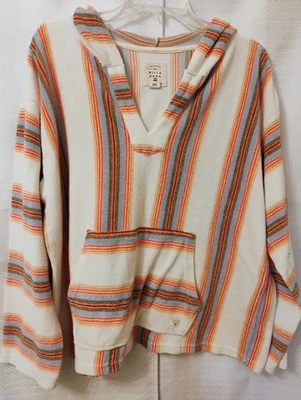Billabong Baja Sands Pullover Sudadera con Capucha XL Terrycloth Canguro Bolsillo Cuello en V Foto 1 de 4