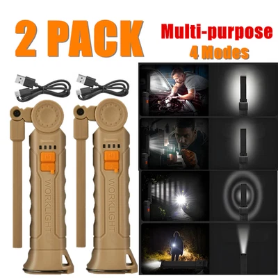 Rechargeable Magnetic COB LED Car Work Light & Flashlight - Foldable Torch - Image 1 of 4