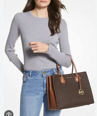 Michael Kors Large Tote Bag Brown And Gold Hardware - Image 1 of 4