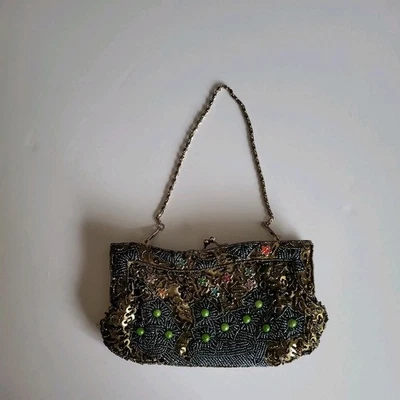 Cartera clutch vintage Art Deco de noche con cuentas  Foto 1 de 3