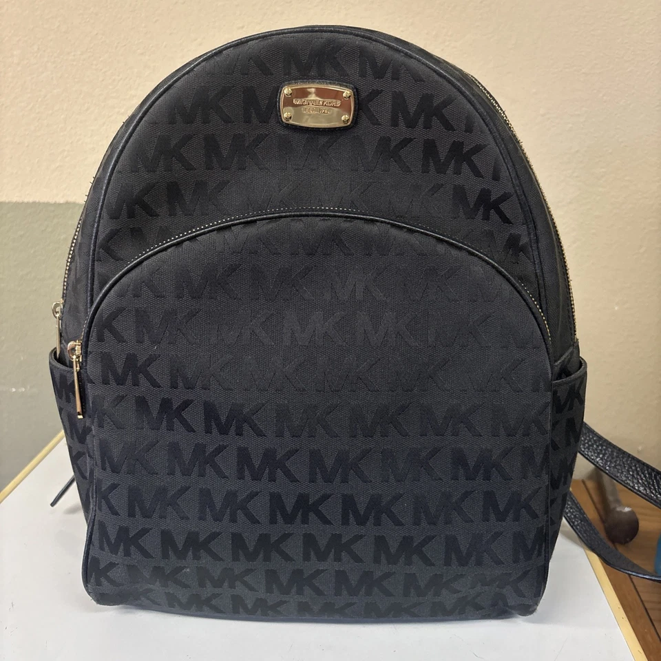 Mochila Grande Michael Kors Abbey Logo MK Signature - Buen Estado Foto 1 de 4
