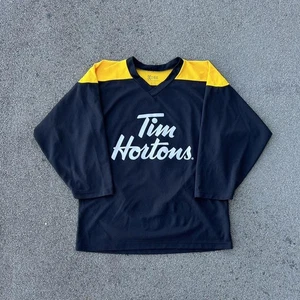 Vintage Y2K Tim Hortons Black Hockey Jersey Youth XL / Adult M Coffee Timbits - Bild 1 von 6
