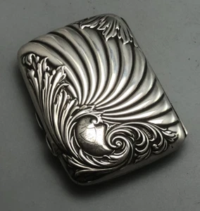 Victorian Crested Silver Cigarette Case Elkington Birmingham 1898 84g ALZX - Picture 1 of 6
