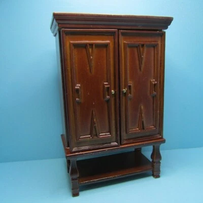 Dollhouse Miniature Wood Chateauroux Bar Cabinet in Walnut T6703 - Image 1 of 4